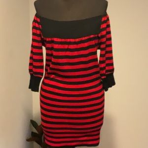 Red Off Shoulder Mini Women’s Dress